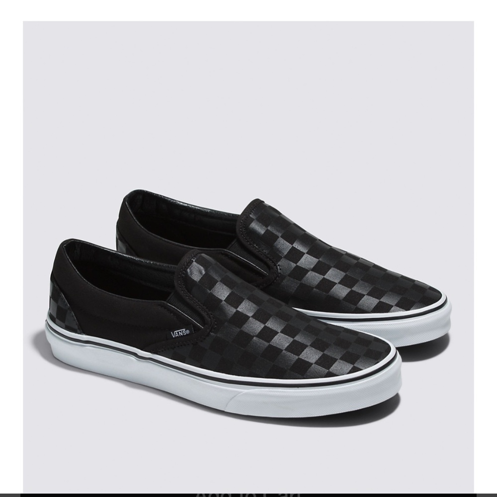 Men’s Vans Classic Slip-On Black/Black Checkerboard